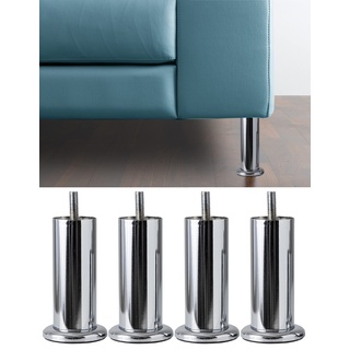 IPEA 4X Möbelfüße Sofa - Füsse Modell ACQUAMARINA – Höhe 120 mm – Füße im Eleganten Design für Sessel, Schränke, Betten - 4 Metall Beine aus Eisen – Mobelfusse Farbe Verchromt