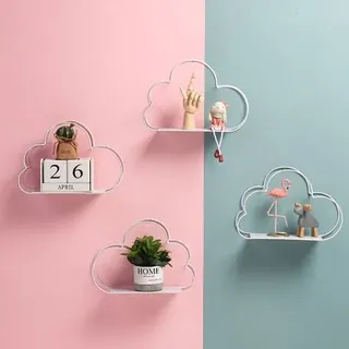 Nordisches Wandregal Aus Eisen In Wolkenform, Hängeampel, Wandaufbewahrung Im Skandinavischen Design