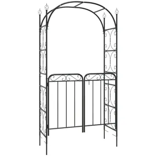 vidaXL Gartenbogen mit Tor 108 x 45 cm Schwarz