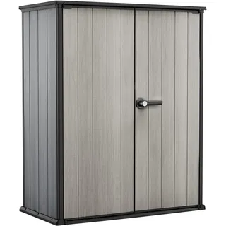Keter High Store Plus Aufbewahrungsbox, 1400l Fassungsvermögen, Außenmaße B/T/H 140x73,6x170,4cm, Duotech Material, anstreichbar, wasserdicht, wetterfest und pflegeleicht