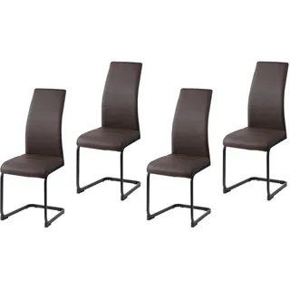 Hti-Living Schwingstuhl SallyP Kunstleder braun 2 Stk.