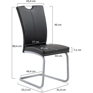 Hti-Living Schwingstuhl Jean Kunstleder schwarz 4er Set