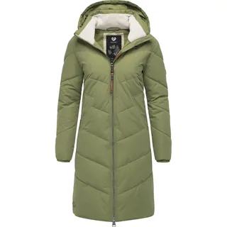 Ragwear Damen Wintermantel warmer wasserdichter Steppmantel lang mit abnehmbarer Kapuze Rebelka Olive Leaf25 Gr. S - S