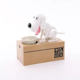 Kleine Hunde-spardose, Batteriebetrieben, Roboterhafter Münzfresser, Spielzeug-spardose, Blau