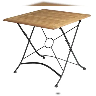 METRO PROFESSIONAL Gastro Tisch klappbar Baviera, Akazienholz/Stahl, 80 x 80 cm, natur/schwarz