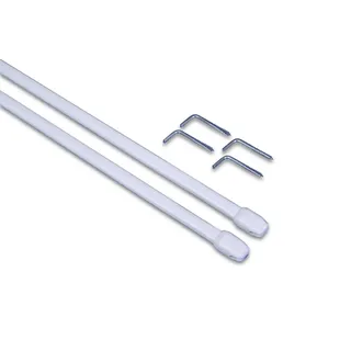 Gardinenzubehör Haus und Deko Gardinenstange 2er Set für Scheibengardinen in 3 Größen (60-90 cm), Weiß, Metall, glänzend
