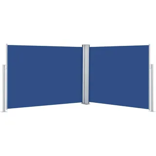vidaXL Ausziehbare Seitenmarkise 1,4 x 10 m blau