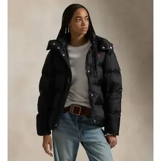 Polo Ralph Lauren für Damen. 211932183002 Wasserabweisende gesteppte Daunenjacke schwarz (M), Lässig, Nachhaltig, Recyceltes Nylon
