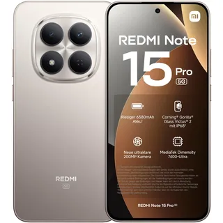 Xiaomi Redmi Note 15 Pro 5G 8 GB RAM 256 GB Titanium Color