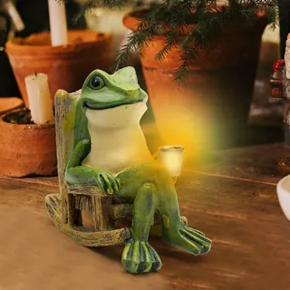 HENGBIRD Frosch Deko, Solar Tiere für Außen Garten mit LED, Solar Deko für Außen,Frösche Deko Figuren Frosch Gartendeko, Deko Frosch Garten Figur für Indoor Outdoor Dekoration