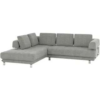 Stylife Ecksofa, Hellgrau, Metall, Uni, 5-Sitzer, Füllung: Polyurethan (Pur), Ottomane links, L-Form, 277x235 cm, Goldenes M, Typenauswahl, Fußauswahl, Stoffauswahl, seitenverkehrt erhältlich, Hocker Rücken echt, individuell planbar, Wohnzimmer, Sofas & Couches, Wohnlandschaften, Ecksofas