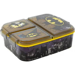 Batman Brotdose mit 3 Fächern - tollem Design | Snackbox - Dekorierte Lunchbox