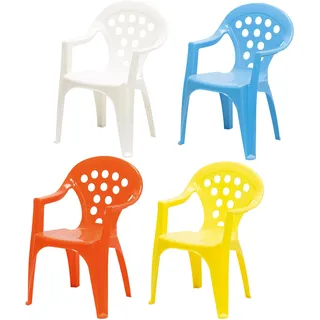 hLine Kinder Gartenstuhl Stapelsessel Sessel Stuhl für Kinder in/Out (4 Stück bunt), 868446