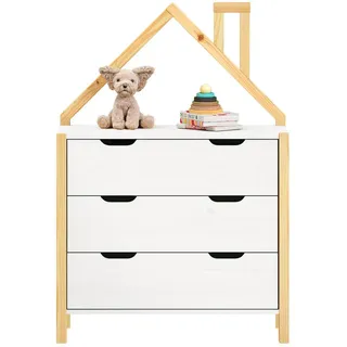 Idimex Kommode, Natur, Weiß, Holz, Kiefer, Vintage, 83x120x41 cm, FSC Mix, Babymöbel, Kinderkommoden