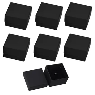 6 Pack Kraft Kleine Schmuckschachtel,Geschenkkarton mit Deckel | Gift Box,Schmuckschatulle,Ring Schachteln,Schwarz Schmuck Verpackung für Armbänder Ringe Ohrringe Halskette (5x5x3.7cm)