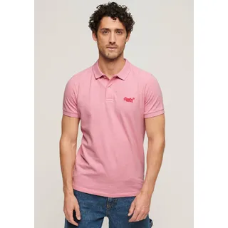 Poloshirt SUPERDRY "CLASSIC PIQUE POLO" Gr. XXXL, pink (light marl) Herren Shirts Kurzarm