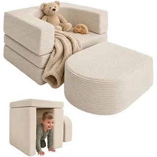 Relaxdays Kindersessel Modular 40 x 65 x 65 cm Kunststoff Polyester beige