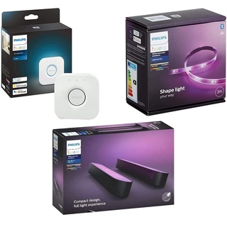 Philips Hue Bridge White & Color Ambiance Indoor Lightstrip 2m Play 2er Pack (Weiß)