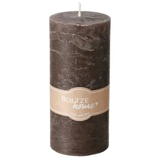 Boltze CASUAL Stumpenkerze 15 cm Ø 7 cm braun