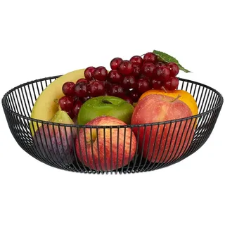 Relaxdays Obstschale Metall Schwarz