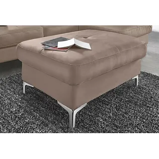 Hocker COTTA "Sammy", grau (stone), B:95cm H:47cm T:64cm, Hocker, Polsterhocker Lederhocker