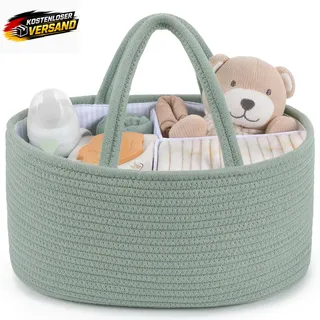 Baby Wickelkorb Organizer mit Trennwänden, Tragbar, Baumwolle, vielseitig