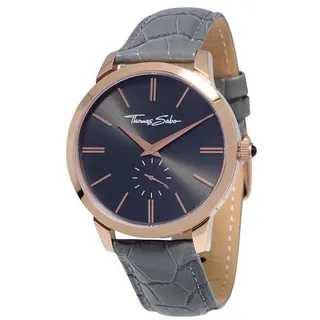 THOMAS SABO WA0262 Uhr Herrenuhr Gehäuse rosevergoldet Armand Leder grau