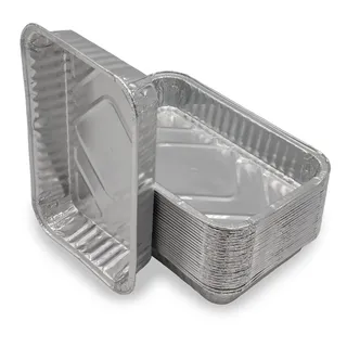 Mamatura Aluschalen | 25 Stück | Passend für Landmann Char-Broil Jamestown | 21 x 14 x 3 cm, 650 ml | Alu-Tropfschalen, Grillschalen