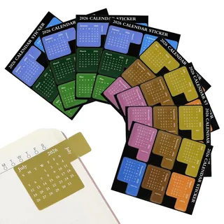jojofuny Kalenderaufkleber 4 Sets 2026 Monatskalender Index Tabs Selbstklebend FüR Planer Diy TagebüCher NotizbüCher Sammelalben Mit Lebendigen Farben Und Starker Haftung