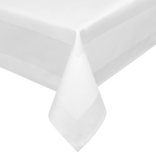 Beautex Tischdecke Damast Tischdecke, 100% mercerisierte Vollzwirn Baumwolle (1-tlg) weiß 40 cm x 130 cm