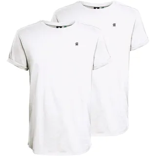 G-Star Herren T-Shirt 2er Pack - Lash 2 Pack, Rundhals, Bio-Baumwolle weiß, 2XL