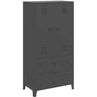 vidaXL Industrial Kleiderschrank 90x50x180 cm anthrazit