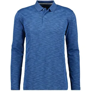 RAGMAN langarm Poloshirt Softknit - Blau