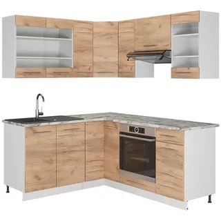 Vicco Winkelküche Fame-Line L-Form 190 cm Eiche/Weiß