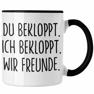 Trendation Tasse Trendation - Beste Freunde Tasse Geschenk Beste Freundin Freund Kaffeetasse Geschenkidee BFF Allerbeste Freundin Spruch Geburtstag Freundinnen schwarz