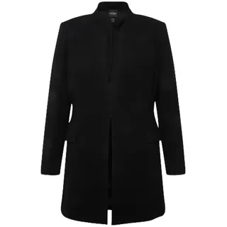 Ulla Popken Damen große Größen Übergrößen Plus Size Acetat-Blazerjacke, Stehkragen, Hakenverschluss schwarz 48 823318100-48 - 48