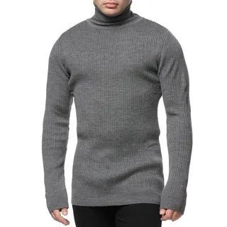 Banco Rollkragenpullover Rollkragen Pullover in unifarbenem Design - Slim Fit grau|silberfarben XXL