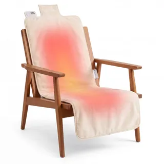 Silvergear® Heizkissen mit Akku | Wärmekissen Infrarot-Stuhlheizdecke Mit den 3 Temperaturstufen | Wärmedecke Inkl. Powerbank | Heizdecke für Stuhl oder Sofa | Grau