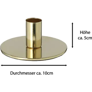 Novaliv, Kerzenständer, 8x Kerzenständer GOLD Metall 10x5cm Weihnachten Adventskranz Kerzenhalter Stabkerzen (10 x 5 cm)