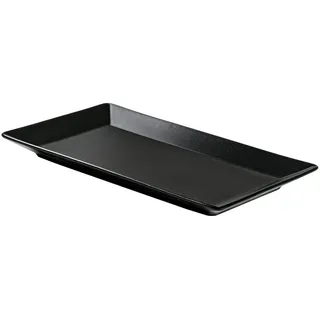 METRO Professional Teller flach Macario, Steinzeug, 25 x 14.5 cm, rechteckig, schwarz, 6 Stück