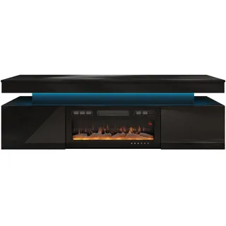 Mirjan24 Serkuzo EF 2D TV-Lowboard 190/59/41 cm Schwarz/Glas