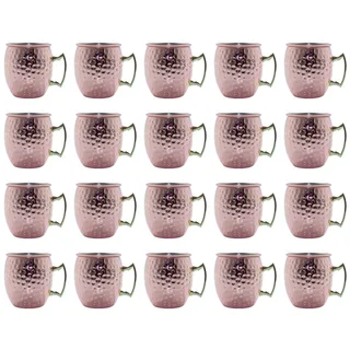 Airbrush-City 20 Stück Moscow Mule Becher Kupferbecher gehämmert Cocktail Tasse mit Hammerschlag