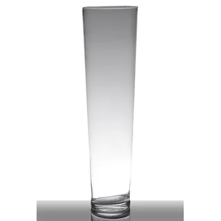 INNA-Glas Bodenvase Glas Lorena, Trichter - rund, klar, 70cm, Ø 19cm - Konische Vase weiß