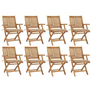vidaXL Gartenstuhl klappbar 8 St. 8 x 8 x 8 cm beige