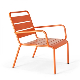 Oviala Business Terrassensessel niedrig Relax Stahl orange