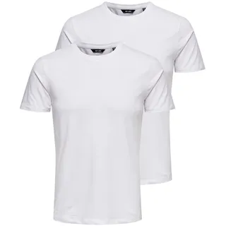 Only & Sons ONSBASIC SLIM O-NECK 2-PACK NOOS weiß XXL