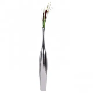 KADIMA DESIGN Deko Vase groß BOTTLE L Aluminium modern mit 1 Öffnung in Silber | Gr.: onesize