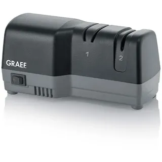 Graef Messerschärfer CC82 Schwarz mit CrissCross- und Dizor-Technologie für 20 Grad Schleifwinkel – geeignet für Küchen-, Jagd- und Outdoormesser, einfache Handhabung, hohe Sicherheit