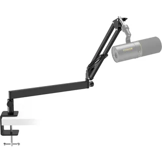 TONOR Mikrofon Arm Niedrig Profil, Low Microphone Boom Arm Auf/Ab voll verstellbar Mikrofonarm Ständer Halterung mit hoher Kompatibilität, für Gaming, podcast, Aufnahme, 38 cm +35 cm, Schwarz, T20LP