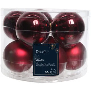 Kaemingk Weihnachtsbaumkugeln Glas 6 cm 10 Stück rot glanz/matt